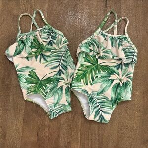 TWIN BUNDLE Set of 2 Baby Girl Tropical Swimsuits